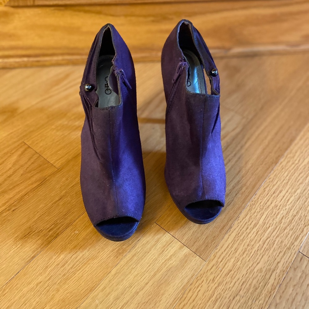 Purple Peep Toe Boots